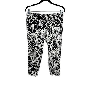 Talbots Hampshire Ankle Pant Women's Size‎ 4 Petite Black White Tropical Print